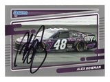 AUTOGRAPHED Alex Bowman 2022 Donruss Racing RARE GRAY PARALLEL (#48 Ally Car) Signed Collectible NASCAR Trading Card with COA