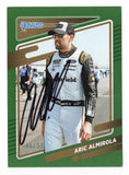 AUTOGRAPHED Aric Almirola 2022 Donruss Racing RARE GREEN PARALLEL Insert Signed NASCAR Collectible Trading Card #86/99 with COA