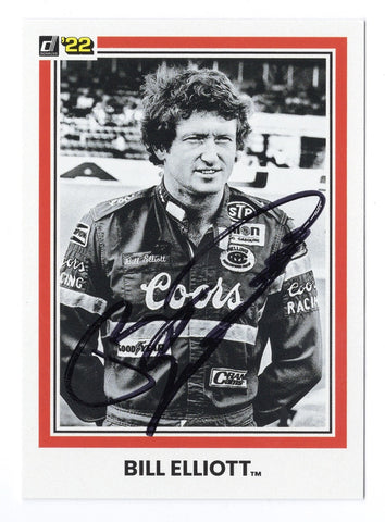AUTOGRAPHED Bill Elliott 2022 Donruss Racing AWESOME BILL FROM DAWSONVILLE (#9 Coors Team) Signed Collectible NASCAR Trading Card with COA