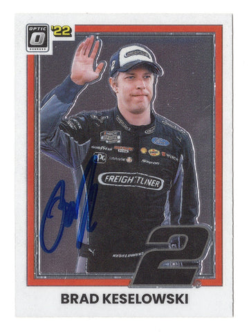 AUTOGRAPHED Brad Keselowski 2022 Donruss Optic Racing (#2 Freightliner Team) Signed NASCAR Collectible Trading Card with COA