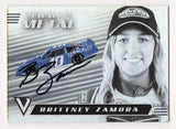 AUTOGRAPHED Brittney Zamora 2021 Panini Chronicles Black Racing PEDAL TO THE METAL Rare Insert Signed NASCAR Collectible Trading Card with COA