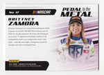 AUTOGRAPHED Brittney Zamora 2021 Panini Chronicles Black Racing PEDAL TO THE METAL Rare Insert Signed NASCAR Collectible Trading Card with COA