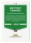 AUTOGRAPHED Brittney Zamora 2022 Donruss Racing (#10 Rackley Team) K&N Series Signed NASCAR Collectible Trading Card with COA