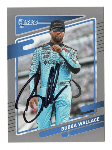 AUTOGRAPHED Bubba Wallace 2022 Donruss Racing (#23 Columbia Team) RARE GRAY PARALLEL 23XI Racing Signed NASCAR Collectible Trading Card with COA