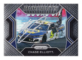 AUTOGRAPHED Chase Elliott 2021 Panini Prizm Racing BURNOUTS (Championship Win) Rare Insert Signed NASCAR Collectible Trading Card with COA