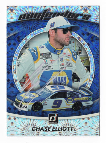 AUTOGRAPHED Chase Elliott 2022 Donruss Racing CONTENDERS Rare Insert Signed NASCAR Collectible Trading Card with COA