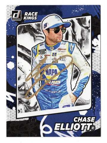 AUTOGRAPHED Chase Elliott 2022 Donruss Racing RACE KINGS (#9 NAPA Team) Gold Signed NASCAR Collectible Trading Card with COA