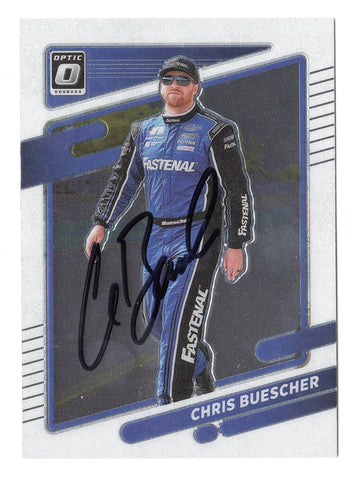 AUTOGRAPHED Chris Buescher 2022 Donruss Optic Racing (#17 Fastenal Team) RFK Team Signed NASCAR Collectible Trading Card with COA