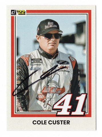 AUTOGRAPHED Cole Custer 2022 Donruss Racing COLD CUSTARD (#41 Stewart-Haas Team) NASCAR Cup Series Signed NASCAR Collectible Trading Card with COA