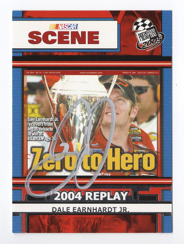 AUTOGRAPHED Dale Earnhardt Jr. 2005 Press Pass Racing NASCAR SCENE (Zero To Hero) Atlanta Comeback Win 2004 Replay Signed NASCAR Collectible Trading Card with COA
