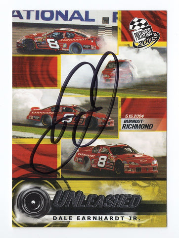 AUTOGRAPHED Dale Earnhardt Jr. 2005 Press Pass Racing UNLEASHED (Richmond Win Burnout) 05-15-2004 Signed NASCAR Collectible Trading Card with COA
