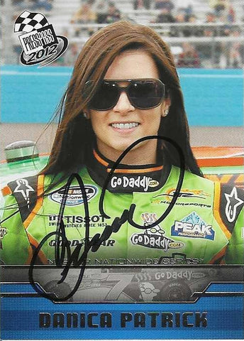 AUTOGRAPHED Danica Patrick 2012 Press Pass Racing (#7 GoDaddy Team) Nationwide Series Signed Collectible NASCAR Trading Card with COA