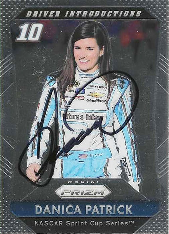 AUTOGRAPHED Danica Patrick 2016 Panini Prizm Racing DRIVER INTRODUCTIONS (#10 Nature's Bakery Team) Signed Collectible NASCAR Trading Card with COA