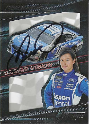 AUTOGRAPHED Danica Patrick 2017 Panini Torque Racing CLEAR VISION Rare Insert Signed Collectible NASCAR Trading Card with COA