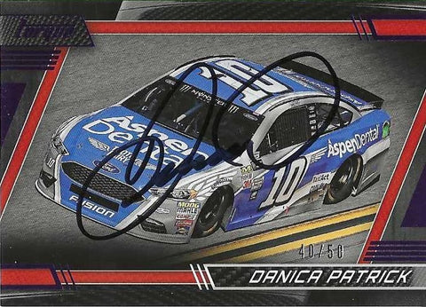 AUTOGRAPHED Danica Patrick 2017 Panini Torque Racing RARE PURPLE PARALLEL Insert Signed Collectible NASCAR Trading Card #40/50 with COA