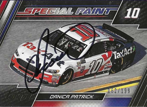AUTOGRAPHED Danica Patrick 2017 Panini Torque Racing SPECIAL PAINT Rare Parallel Insert Signed Collectible NASCAR Trading Card #062/199 with COA