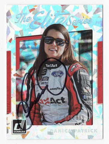 AUTOGRAPHED Danica Patrick 2018 Donruss Racing THE ELITE SERIES Rare Insert Signed NASCAR Collectible Trading Card with COA #012/999