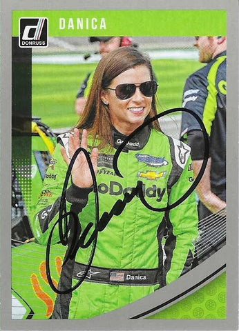 AUTOGRAPHED Danica Patrick 2019 Donruss Racing RARE GRAY BORDER PARALLEL (#10 GoDaddy) Signed Collectible NASCAR Trading Card with COA