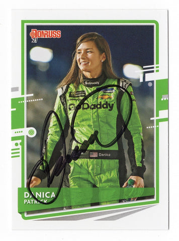 AUTOGRAPHED Danica Patrick 2021 Donruss Racing (#10 GoDaddy Team) Signed NASCAR Collectible Trading Card with COA