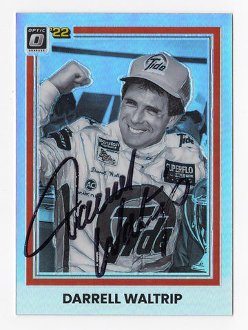 AUTOGRAPHED Darrell Waltrip 2022 Donruss Optic Racing RARE SILVER PRIZM (#17 Tide Car) Insert Signed Collectible NASCAR Trading Card with COA
