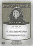 AUTOGRAPHED Hailie Deegan 2019 The Upper Deck Company Racing GOODWIN CHAMPIONS Signed Collectible NASCAR Trading Card with COA