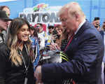 AUTOGRAPHED Hailie Deegan 2020 Daytona 500 Race PRESIDENT DONALD TRUMP (Pre-Race) Signed 8X10 Inch Picture NASCAR Glossy Photo with COA