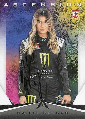 AUTOGRAPHED Hailie Deegan 2020 Panini Chronicles Ascension Racing OFFICIAL ROOKIE CARD Signed Collectible NASCAR Trading Card with COA