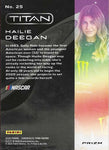 AUTOGRAPHED Hailie Deegan 2020 Panini Chronicles Titan Racing RARE SILVER PRIZM (Official Rookie Card) Insert Signed Collectible NASCAR Trading Card with COA