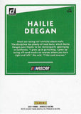 AUTOGRAPHED Hailie Deegan 2021 Donruss Racing BLUE BORDER PARALLEL Rare Insert Signed Collectible NASCAR Trading Card #055/199 with COA