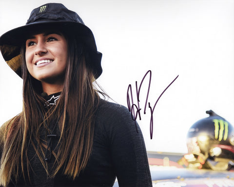 AUTOGRAPHED Hailie Deegan #19 Monster Energy Racing (Pre-Race Pit Road) Signed 8X10 Inch Picture NASCAR Glossy Photo with COA
