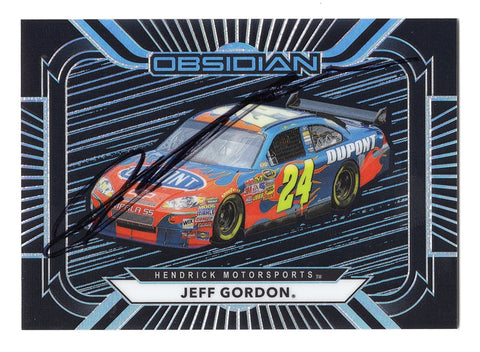 AUTOGRAPHED Jeff Gordon 2021 Panini Chronicles Obsidian Racing (#24 DuPont Team) Signed NASCAR Collectible Trading Card with COA