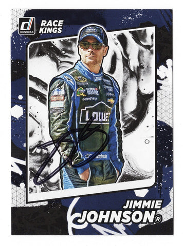 AUTOGRAPHED Jimmie Johnson 2022 Donruss Racing RACE KINGS (#48 Lowes Team) Signed NASCAR Collectible Trading Card with COA