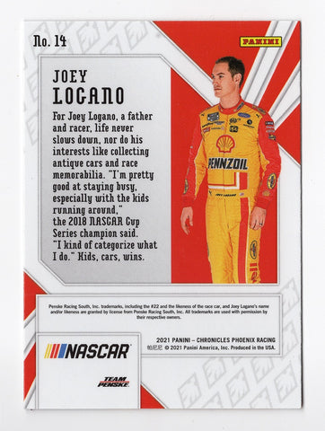 rare nascar cards AUTOGRAPHED Joey Logano 2021 Panini Chronicles Phoenix Racing (#22 Pen – Trackside