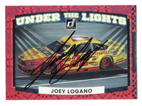 AUTOGRAPHED Joey Logano 2022 Donruss Racing UNDER THE LIGHTS Rare Insert Signed NASCAR Collectible Trading Card with COA