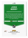 AUTOGRAPHED Josh Berry 2022 Donruss Racing RARE BLUE PARALLEL (JR Motorsports) Insert Signed NASCAR Collectible Trading Card #086/199 with COA