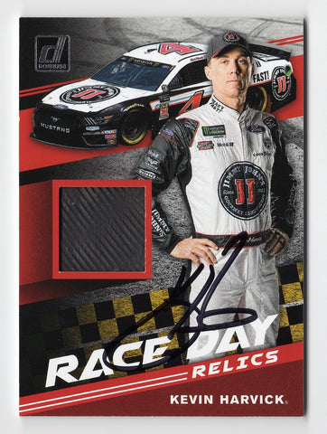 AUTOGRAPHED Kevin Harvick 2020 Donruss Racing RACE DAY RELICS (Race-Used Tire) Memorabilia Insert Signed NASCAR Collectible Trading Card with COA