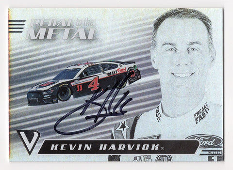 AUTOGRAPHED Kevin Harvick 2021 Panini Chronicles Black Racing PEDAL TO THE METAL Rare Insert Signed NASCAR Collectible Trading Card with COA