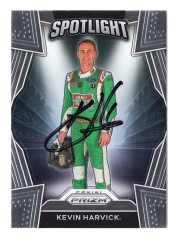 AUTOGRAPHED Kevin Harvick 2021 Panini Prizm Racing SPOTLIGHT (#4 Hunt Brothers Pizza) Rare Insert Signed NASCAR Collectible Trading Card with COA