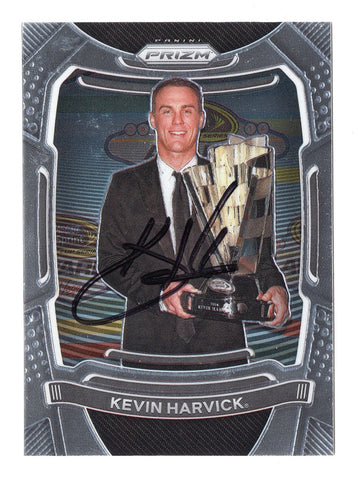 AUTOGRAPHED Kevin Harvick 2021 Panini Prizm Racing (Championship Trophy) Signed NASCAR Collectible Trading Card with COA