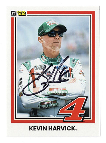 AUTOGRAPHED Kevin Harvick 2022 Donruss Racing HAPPY (#4 Hunt Brothers Team) Signed NASCAR Collectible Trading Card with COA