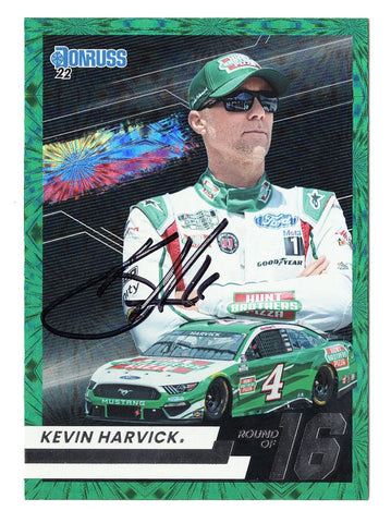 AUTOGRAPHED Kevin Harvick 2022 Donruss Racing PLAYOFFS ROUND OF 16 (Hunt Brothers Pizza) Rare Insert Signed NASCAR Collectible Trading Card with COA