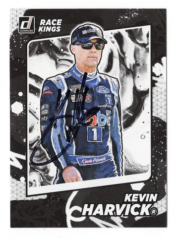 AUTOGRAPHED Kevin Harvick 2022 Donruss Racing RACE KINGS (#4 Mobil 1 Team) Signed NASCAR Collectible Trading Card with COA
