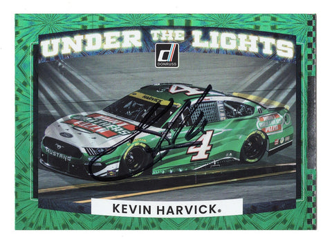 AUTOGRAPHED Kevin Harvick 2022 Donruss Racing UNDER THE LIGHTS (#4 Hunt Brother Pizza) Rare Insert Signed NASCAR Collectible Trading Card with COA