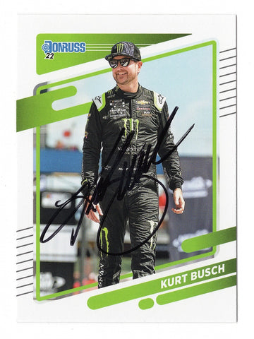 AUTOGRAPHED Kurt Busch 2022 Donruss Racing (Monster Energy Team) Signed NASCAR Collectible Trading Card with COA