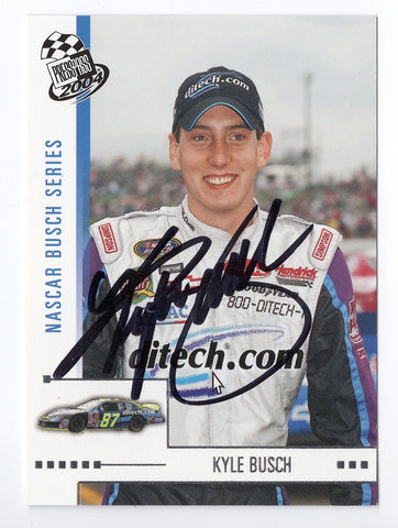 AUTOGRAPHED Kyle Busch 2004 Press Pass Racing (#87 Ditech Busch Series Team) Hendrick Rookie Signed NASCAR Collectible Trading Card with COA