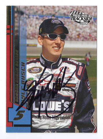 AUTOGRAPHED Kyle Busch 2004 Press Pass Trackside Racing (#5 Lowes Busch Series Team) Rookie Signed NASCAR Collectible Trading Card with COA