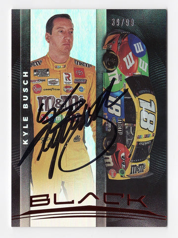 AUTOGRAPHED Kyle Busch 2021 Panini Chronicles Black Racing RARE RED PARALLEL Insert Signed NASCAR Collectible Trading Card with COA #39/99