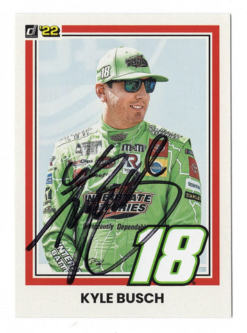 AUTOGRAPHED Kyle Busch 2022 Donruss Racing ROWDY (#18 Interstate Batteries Team) Signed NASCAR Collectible Trading Card with COA