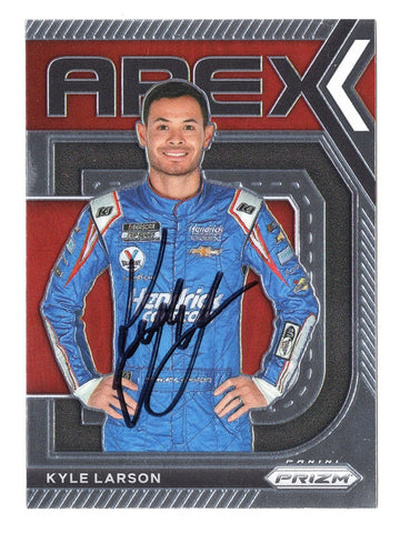 AUTOGRAPHED Kyle Larson 2021 Panini Prizm Racing APEX (#5 Hendrick Motorsports) Rare Insert Signed NASCAR Collectible Trading Card with COA