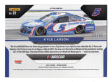 AUTOGRAPHED Kyle Larson 2021 Panini Prizm Racing BLUE ICE PRIZM (#5 Hendrick Car) Rare Insert Signed NASCAR Collectible Trading Card with COA #26/99